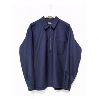 COMOLI - comoli フラノジップシャツ 16aw ネイビー