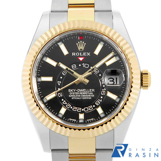 ロレックス(ROLEX)のロレックス スカイドゥエラー  326933 ブラック 3列 オイスターブレス ランダム番 メンズ 中古 腕時計(腕時計(アナログ))