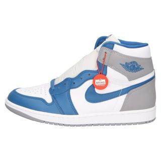 ナイキ(NIKE)のNIKE ナイキ AIR JORDAN1 HIGH OG TRUE BLUE エアジョーダン1 ハイカットスニーカー グレー/ブルーUS11/29cm DZ5485-410(スニーカー)