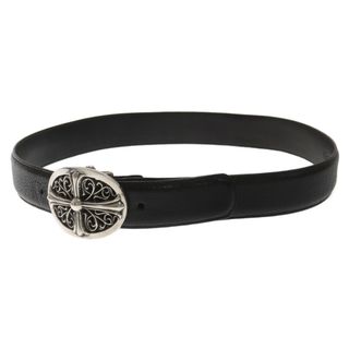 Chrome Hearts - CHROME HEARTS クロムハーツ OVAL CROSS STRAP1.5/1.5クラシックオーバルクロスバックル レザーベルト ブラック/シルバー 32inch