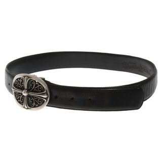 CHROME HEARTS クロムハーツ OVAL CROSS STRAP1.5/1.5クラシックオーバルクロスバックル レザーベルト ブラック/シルバー