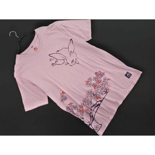 CHIKIRIYA チキリヤ 和柄 Tシャツ sizeL/ピンク ■◆ メンズ(Tシャツ/カットソー(半袖/袖なし))