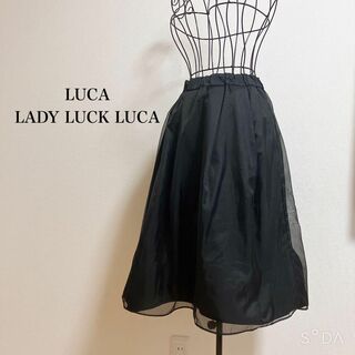 ルカレディラックルカ(LUCA/LADY LUCK LUCA)のLUCA LADY LUCK LUCA スカート ブラック ベール 日本製(ひざ丈スカート)