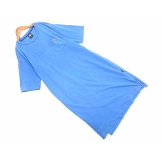 New Balance ニューバランス ワッペン ポケット Tシャツ ワンピース sizeM/青 ■◆ レディース