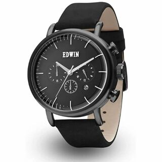 エドウィン(EDWIN)の【新品】EDWIN 腕時計 ダイアルウォッチ ELEMENT ブラック 本革(腕時計(アナログ))