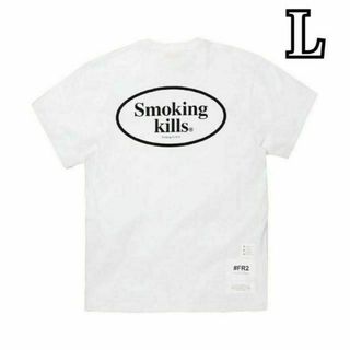 エフアールツー(#FR2)のFR2 Smoking kills Ellipse Logo Tシャツ 白 L(Tシャツ/カットソー(半袖/袖なし))