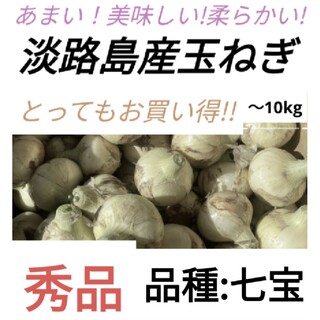 【秀品】サイズ大きめ　農家直送　淡路島産　玉ねぎ　七宝　10kg（箱込）(野菜)
