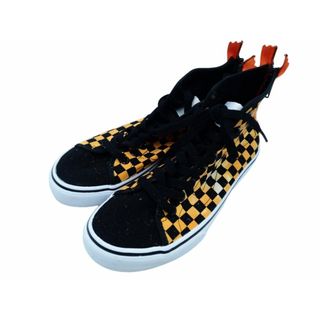 ヴァンズ(VANS)のVANS バンズ V38CL+DECON ZIP 格子柄 ハイカット スニーカー size24.5/黒ｘ黄 ■■ レディース(スニーカー)