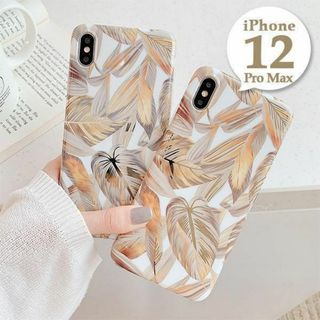 iPhone12ProMax〔ボタニカルゴールドiPhoneケース〕カバー