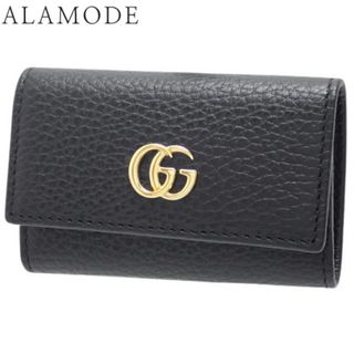 グッチ(Gucci)のGUCCI(グッチ) GGマーモント ダブルG キーケース キーケース 6連 六連 レザー ブラック黒 ゴールド金具 456118 CAO0G 1000(2024年5月現在現行品) ユニセックス 40802099517【中古】【アラモード】(キーケース)