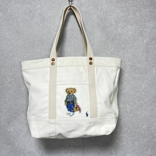 ポロラルフローレン(POLO RALPH LAUREN)のポロラルフローレン POLO トートバッグ ベアー クマ ホワイト(トートバッグ)