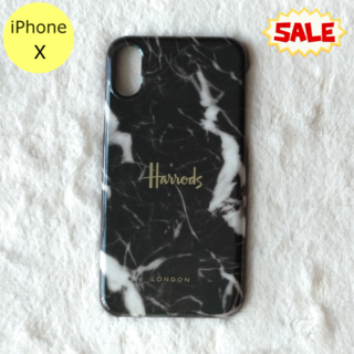 ハロッズ(Harrods)のセール中♪ Harrods 大理石柄 ハード iPhoneケース X ブラック(iPhoneケース)