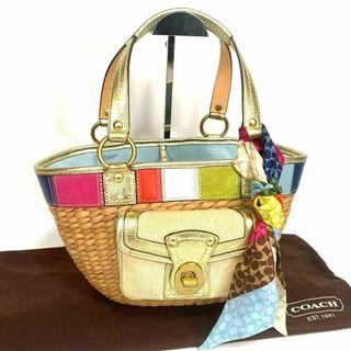 コーチ(COACH)の【希少】COACH コーチ　カゴバッグ ハンドバッグ A0768-10748(ハンドバッグ)