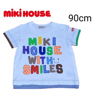 ミキハウス(mikihouse)のミキハウス　半袖　90cm 　mikihouse トップス カラフル　ビッグロゴ(Tシャツ/カットソー)