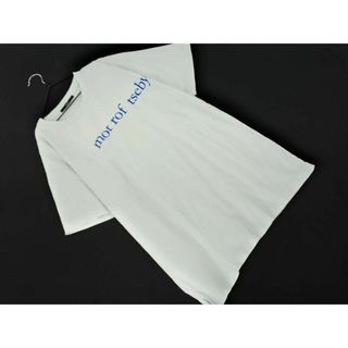 カスタネ(Kastane)のKastane カスタネ フロッキープリント Tシャツ sizeXL/水色 ■◆ レディース(Tシャツ(半袖/袖なし))