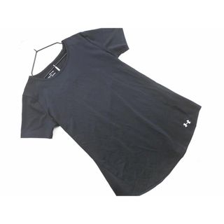 アンダーアーマー(UNDER ARMOUR)のUNDER ARMOUR アンダーアーマー HEATGEAR ヒートギア ロゴ カットソー sizeSM/黒 ■◆ レディース(カットソー(半袖/袖なし))