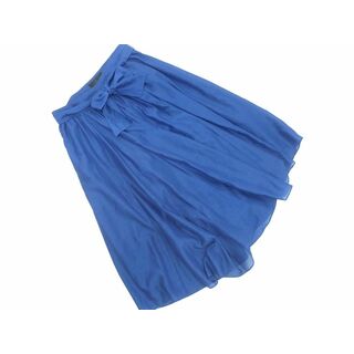 アンタイトル(UNTITLED)のアンタイトル リボンベルト付き フレア スカート size2/青 ■◇ レディース(ロングスカート)
