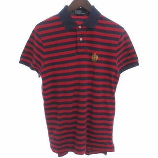 ポロラルフローレン(POLO RALPH LAUREN)のポロ バイ ラルフローレン ポロシャツ 半袖 ボーダー ロゴ 赤 紺 M(ポロシャツ)