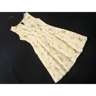 ダズリン(dazzlin)のdazzlin ダズリン 花柄 タック ノースリーブ ワンピース sizeS/黄 ■◆ レディース(ミニワンピース)