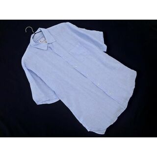 タケオキクチ(TAKEO KIKUCHI)のタケオキクチ リネン100% 半袖 シャツ sizeXL/青 ■◆ メンズ(シャツ)