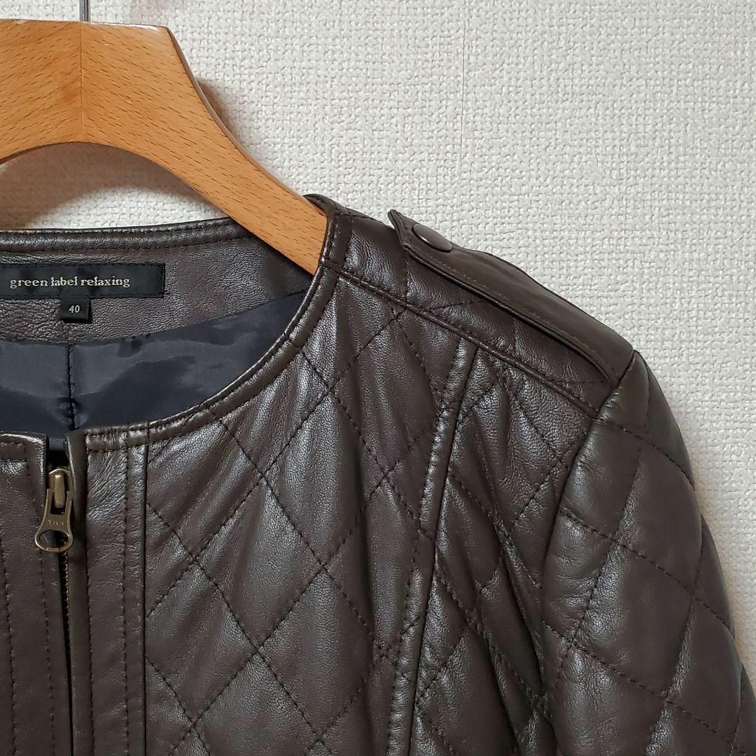 Lサイズ◎ GREEN LABEL RELAXING 羊革 シングルライダース green label green relaxing ライダース