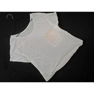 ADAM ET ROPE' アダムエロペ スパンコール ポケット Tシャツ size38/白 ■◆ レディース