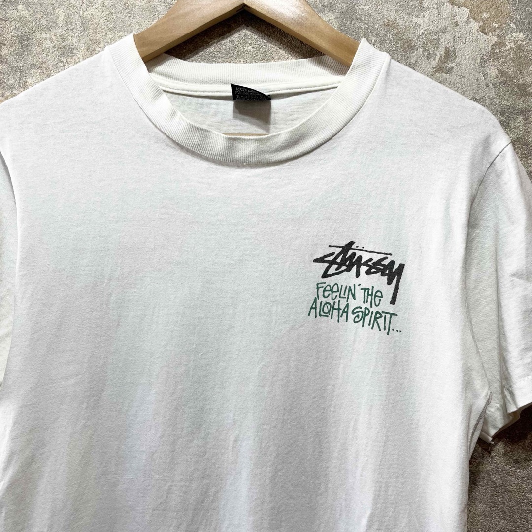 STUSSY - USA製 STUSSY ステューシー ALOHA バックプリント 半袖 STUSSY - USA製 STUSSY ステューシー ALOHA バックプリント 半袖