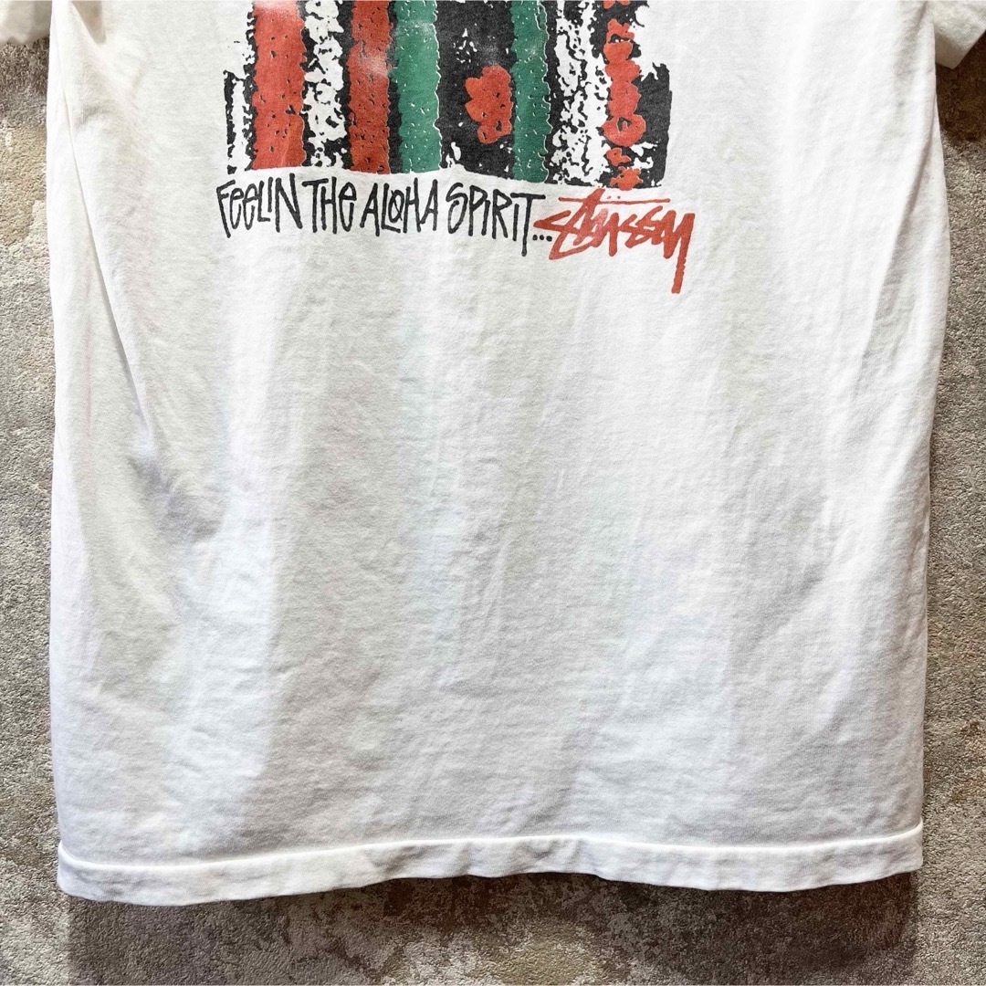 STUSSY - USA製 STUSSY ステューシー ALOHA バックプリント 半袖 STUSSY - USA製 STUSSY ステューシー ALOHA バックプリント 半袖