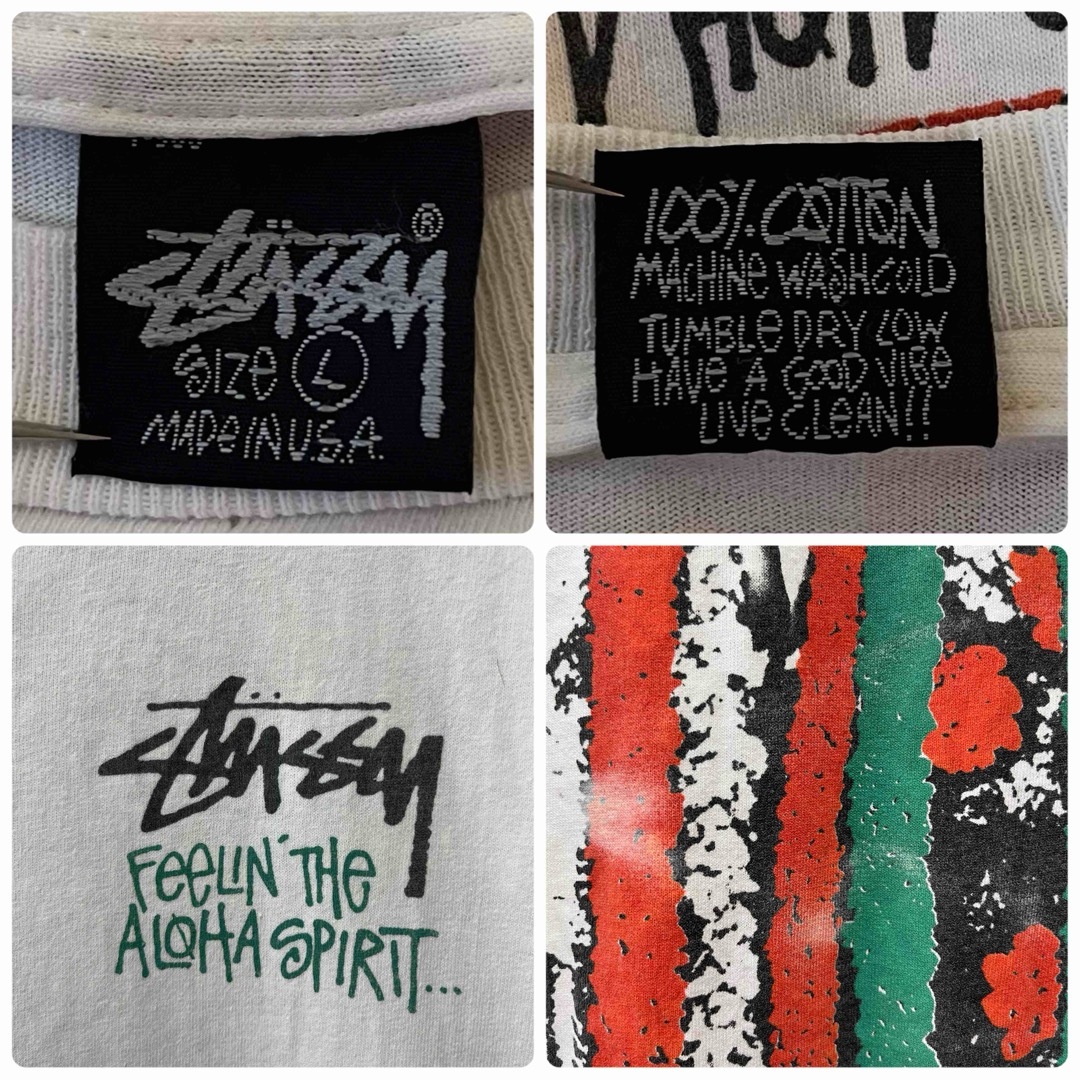 STUSSY - USA製 STUSSY ステューシー ALOHA バックプリント 半袖 STUSSY - USA製 STUSSY ステューシー ALOHA バックプリント 半袖