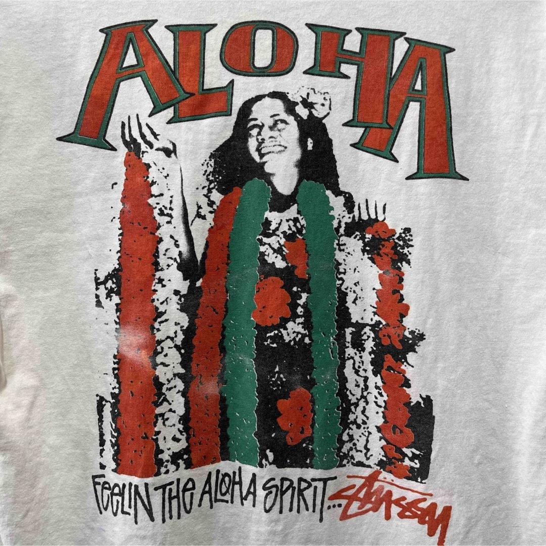 STUSSY - USA製 STUSSY ステューシー ALOHA バックプリント 半袖 STUSSY - USA製 STUSSY ステューシー ALOHA バックプリント 半袖