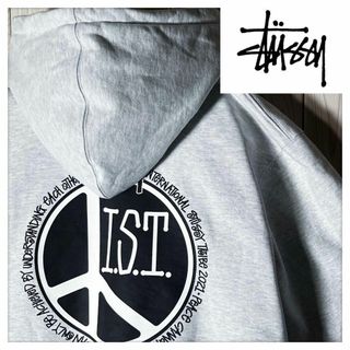 ステューシー(STUSSY)の【美品 XL】ステューシー 両面プリント ピースドット スウェット パーカー(パーカー)