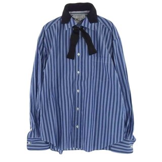 sacai - Sacai サカイ 長袖シャツ 20SS 20-02241M Poplin Shirt レイヤード ポプリン ストライプ シャツ ブルー系 1【中古】