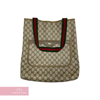 グッチ(Gucci)のGUCCI GG Supreme Sherry Line Tote Bag 型番40.02.003 グッチ GGスプリームシェリーライントートバック 鞄 総柄 レザー 外ポケット マルチカラー【240527】【中古-B】【me04】(バッグパック/リュック)