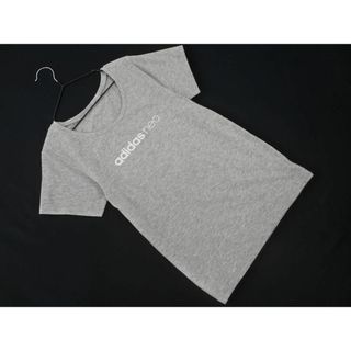 アディダス(adidas)のadidas アディダス ロゴ プリント Tシャツ sizeM/グレー ■◆ レディース(Tシャツ(半袖/袖なし))