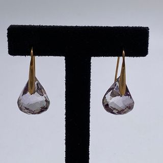 スワロフスキー(SWAROVSKI)のスワロフスキー ピアス　ブロンズカラー　ドロップ　ライトパープル　no.90(ピアス)