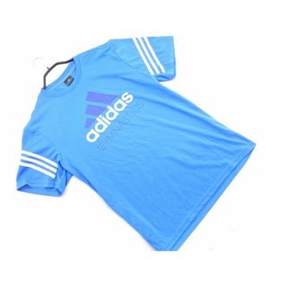 アディダス(adidas)のadidas アディダス ロゴ トレーニングウェア カットソー sizeL/青 ■◆ メンズ(Tシャツ/カットソー(半袖/袖なし))