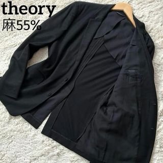 セオリー(theory)の極美品 セオリー アンコン 麻55% サマージャケット テーラード ジャケット(テーラードジャケット)