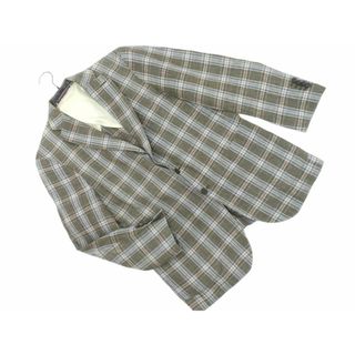 メイルアンドコー(MALE&Co.)のMALE＆Co. メイルアンドコー リネン100% チェック テーラード ジャケット sizeS/茶 ■◆ メンズ(テーラードジャケット)