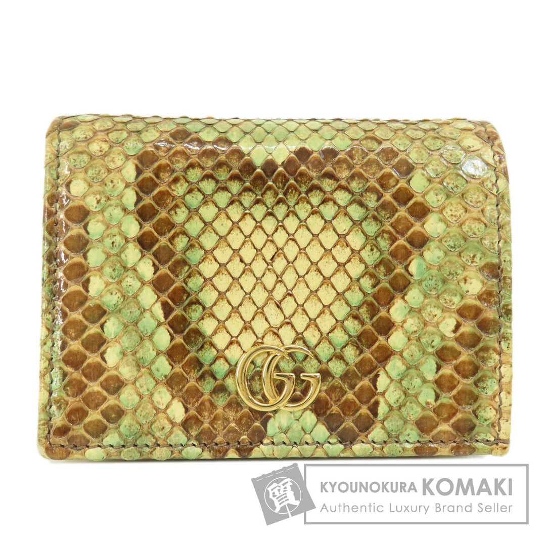 GUCCI - GUCCI 456126 パイソン ロゴ金具 コンパクトサイフ 二 GUCCI - GUCCI 456126 パイソン ロゴ金具 コンパクトサイフ 二