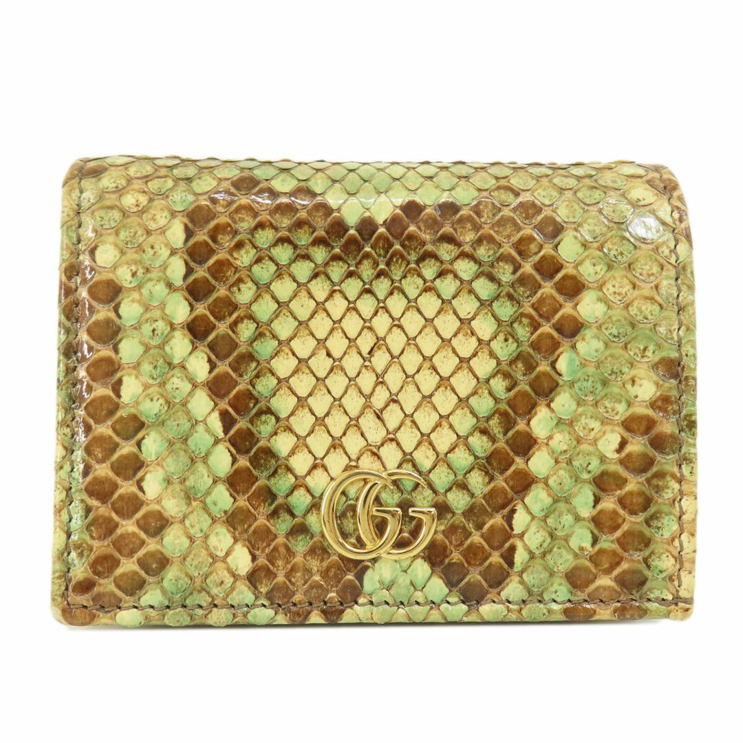 GUCCI - GUCCI 456126 パイソン ロゴ金具 コンパクトサイフ 二 GUCCI - GUCCI 456126 パイソン ロゴ金具 コンパクトサイフ 二