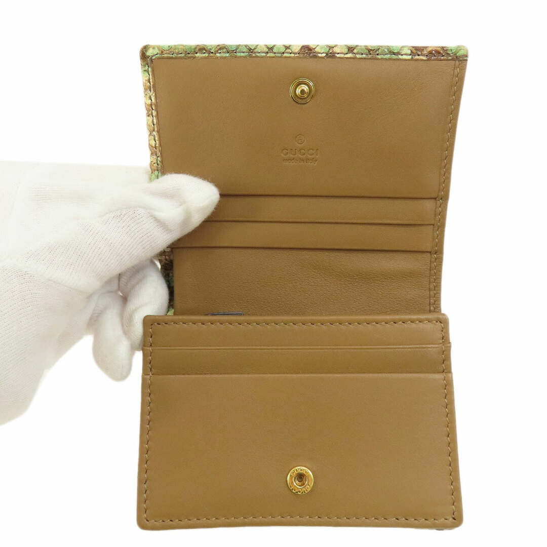 GUCCI - GUCCI 456126 パイソン ロゴ金具 コンパクトサイフ 二 GUCCI - GUCCI 456126 パイソン ロゴ金具 コンパクトサイフ 二