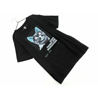 グラニフ(Design Tshirts Store graniph)のDesign Tshirts Store graniph デザインTシャツストアグラニフ 猫 プリント カットソー sizeSS/黒 ■◆ レディース(カットソー(半袖/袖なし))