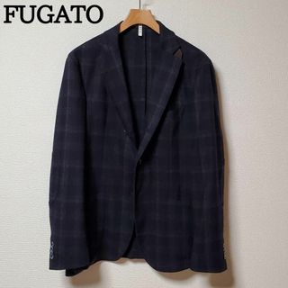 フガート(FUGATO)のFUGATO　フガート　メンズ　テーラードジャケット　ネイビー　チェック(テーラードジャケット)