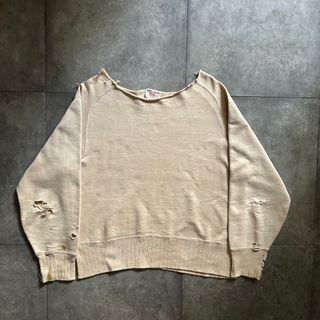 ヘインズ(Hanes)の50s Hanes wind shield ヴィンテージスウェット L ベージュ(スウェット)