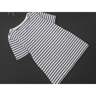 LACOSTE ラコステ ボーダー ロゴ 刺繍 Tシャツ size36/白ｘ紺 ■◆ レディース