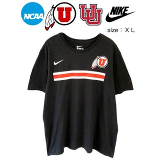 ナイキ(NIKE)のNCAA　ユタ大学　ユタユート　Tシャツ　XL　黒　USA古着(Tシャツ/カットソー(半袖/袖なし))