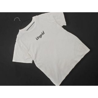 アングリッド(Ungrid)のUngrid アングリッド ロゴ プリント Tシャツ sizeF/白 ■◆ レディース(Tシャツ(半袖/袖なし))