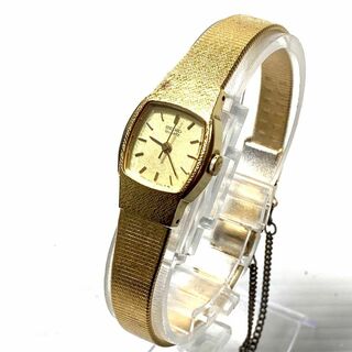 セイコー(SEIKO)の【希少】SEIKO　腕時計　電池式　2C21-5290　3針　スクエア　ゴールド(腕時計)