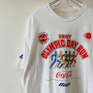 ヴィンテージ(VINTAGE)の90年代ビンテージ　ミズノ × コカ・コーラ 長野オリンピック　ボロTシャツ(Tシャツ/カットソー(半袖/袖なし))