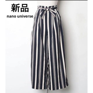 nano・universe - 【新品】ナノユニバース　フロントリボンワイドパンツ　レディース　フリーサイズ